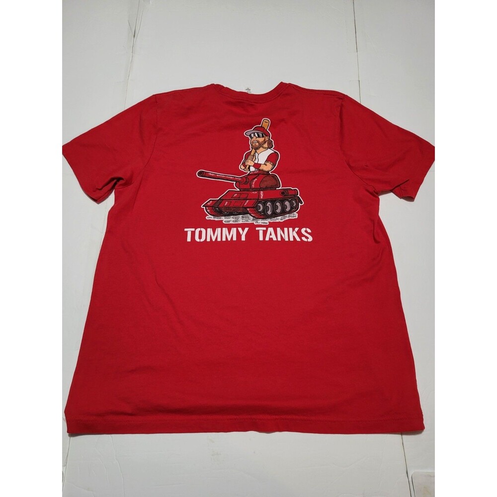(#18)Barstool NC Tommy Tanks T Shirt Mens 2XL Red Short Sleeve Tommy White NCSU